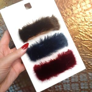 Zara Nwt Limited Edition Faux Fur Cuff Bracelets